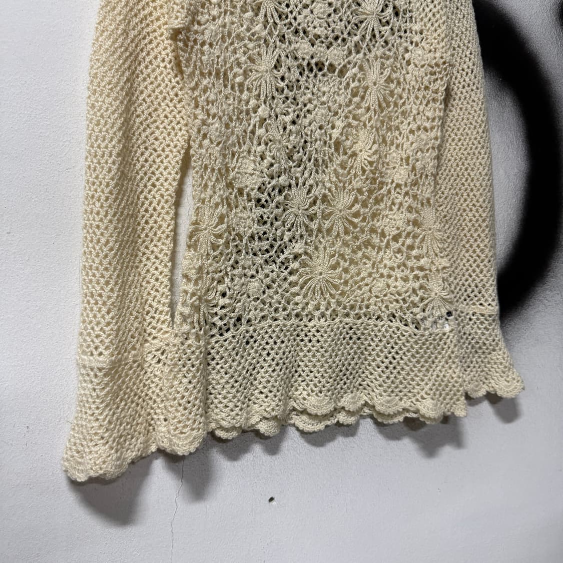 VTG 빈티지 아이보리 크로쉐 펀칭 그물 니트 상품이미지4