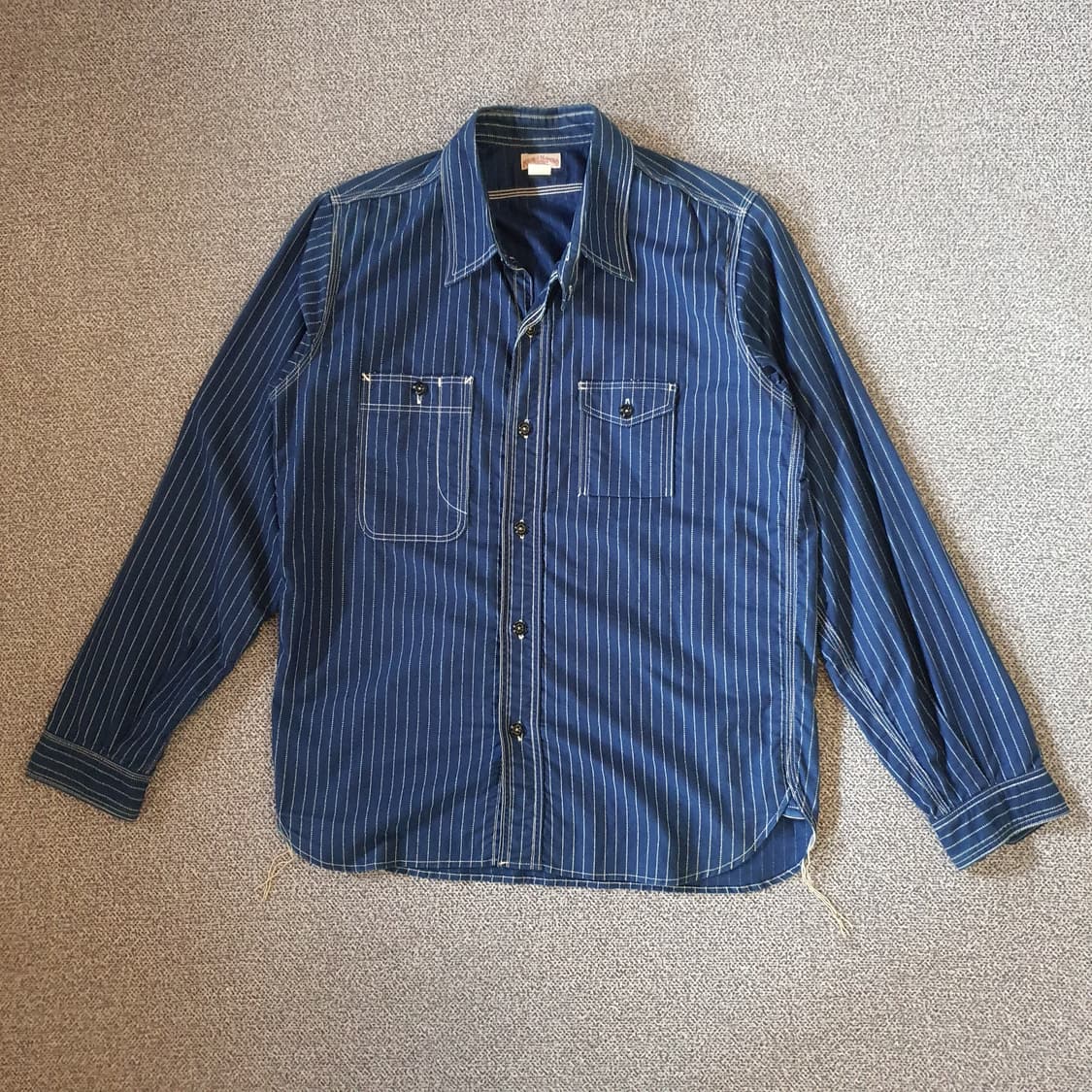 리얼맥코 더블 다이아몬드 와바시 스트라이프 워크 셔츠 상품이미지1