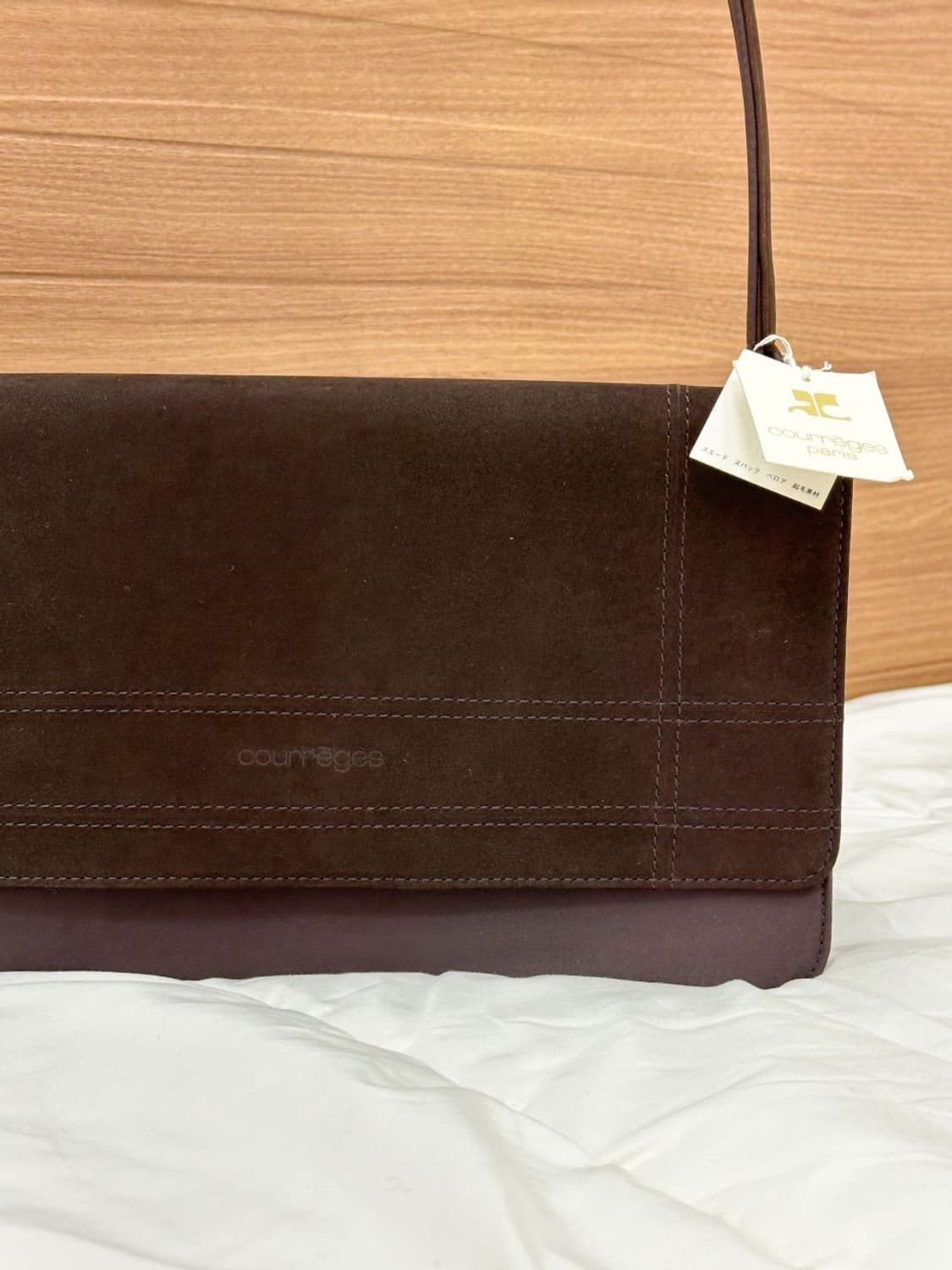 [새상품] courreges / 꾸레쥬 브라운 스웨이드 숄더백  상품이미지5