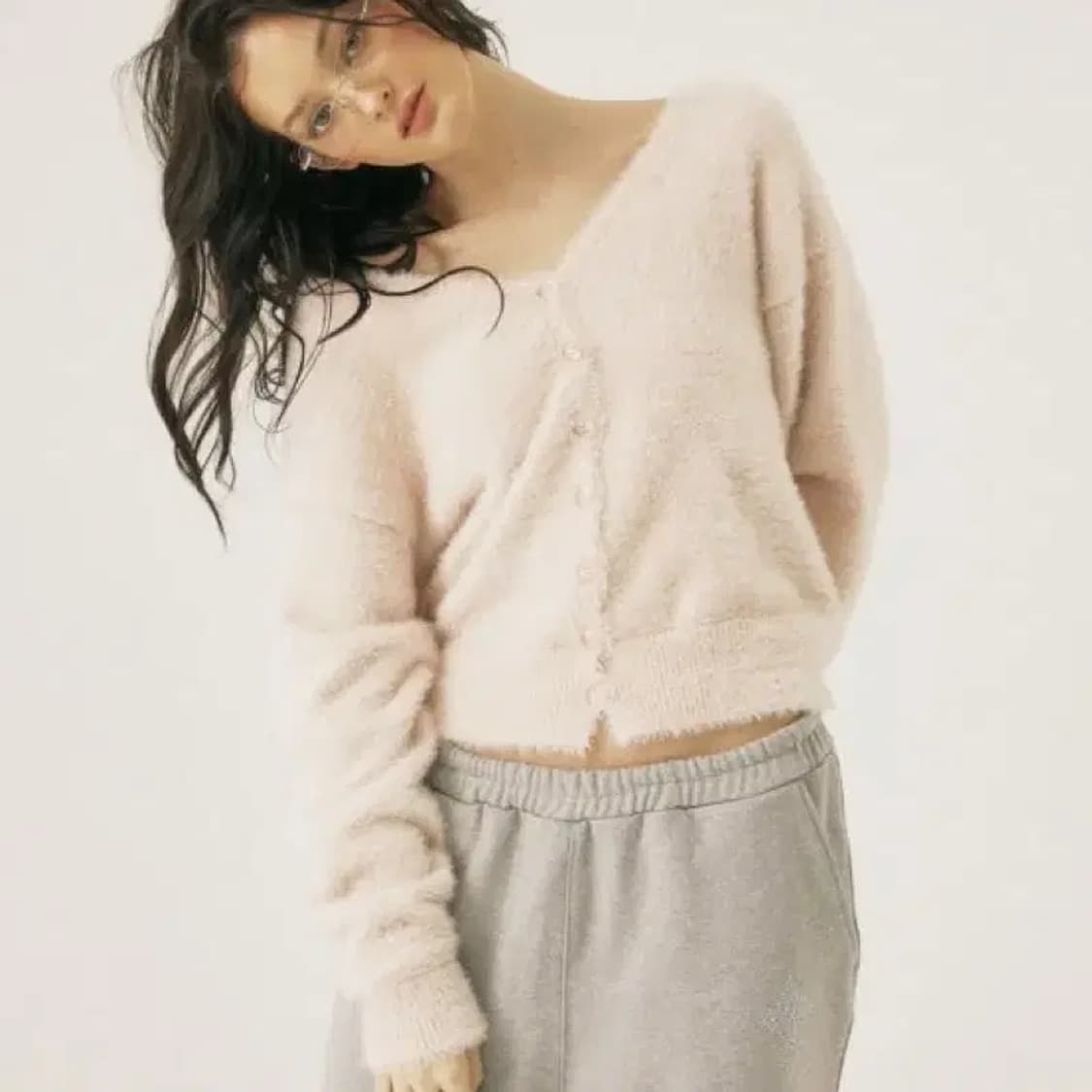 쓰리타임즈 메리니트 가디건 핑크 상품이미지5