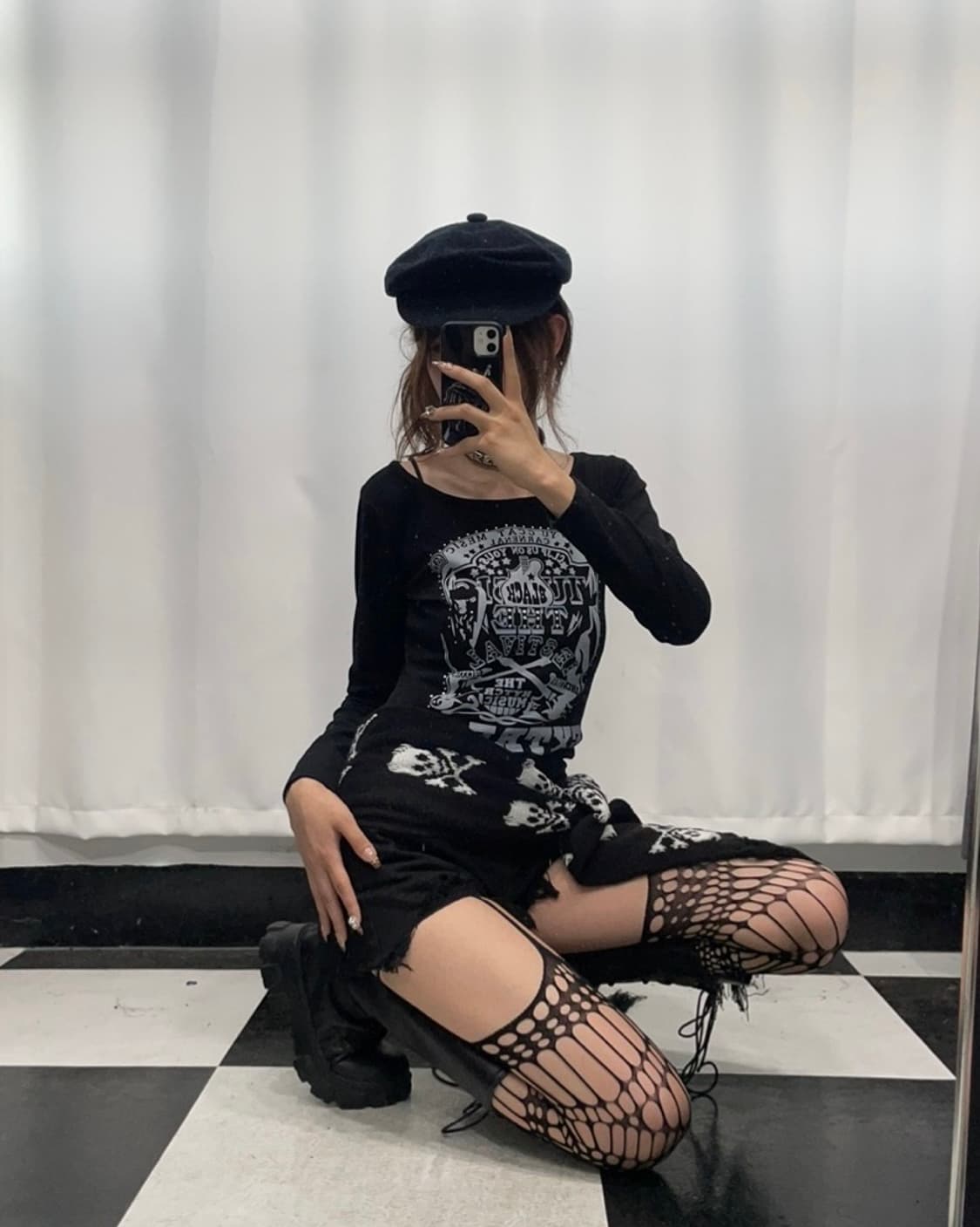 🎸블랙 프린팅 롱 슬리브🎸 상품이미지1