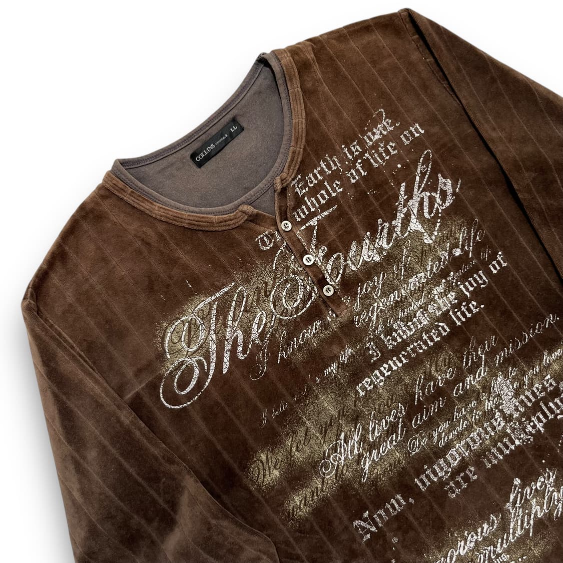COLLINS Velvet Lettering Long Sleeve 상품이미지2