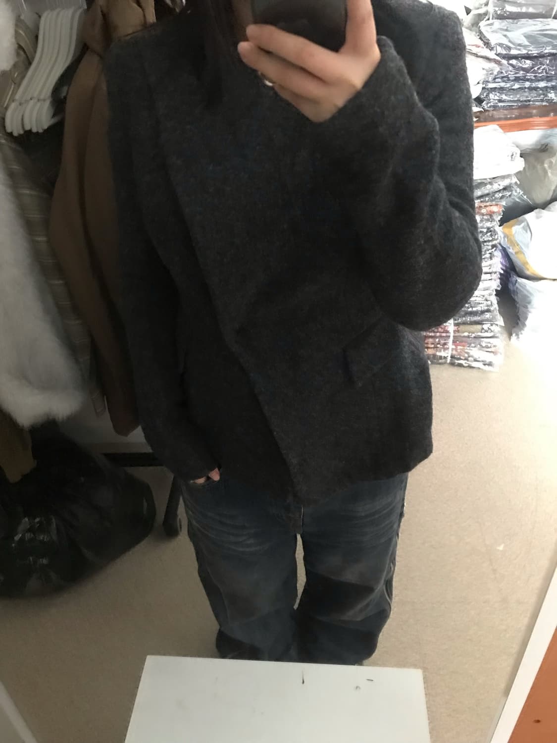 빈티지 하이넥 숏코트 상품이미지3