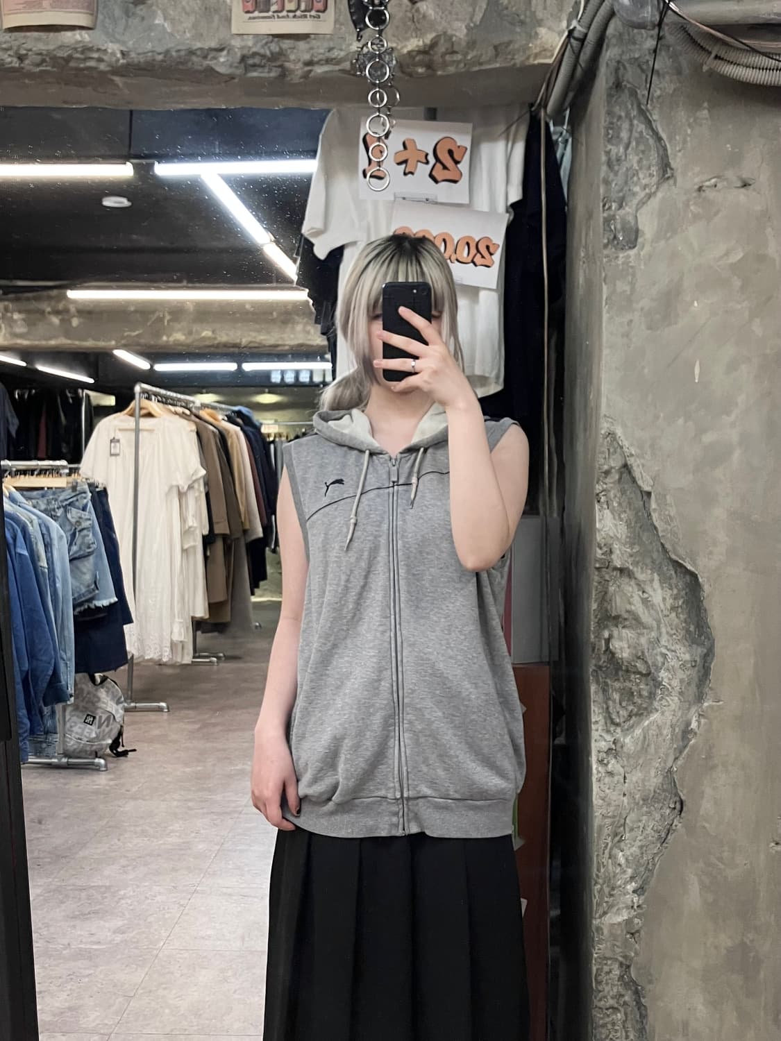 퓨마 후드 조끼 그레이 XL  #csz3861 상품이미지2