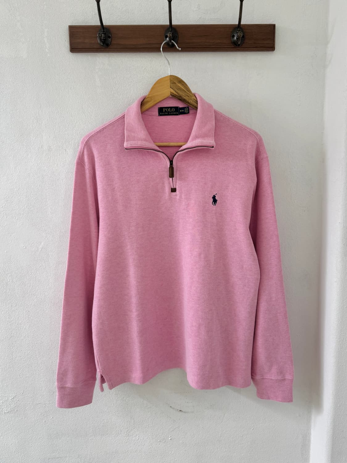 폴로 연핑크 반집업 니트 상품이미지2
