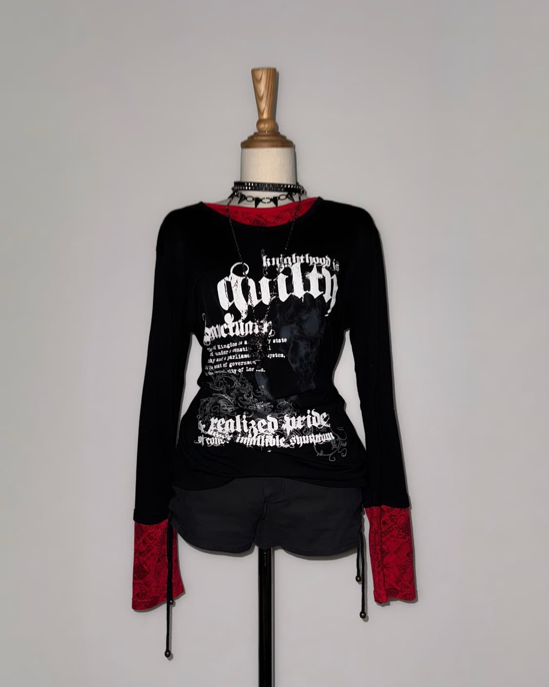 펑크 프린팅 레이어드 롱슬리브 상품이미지1