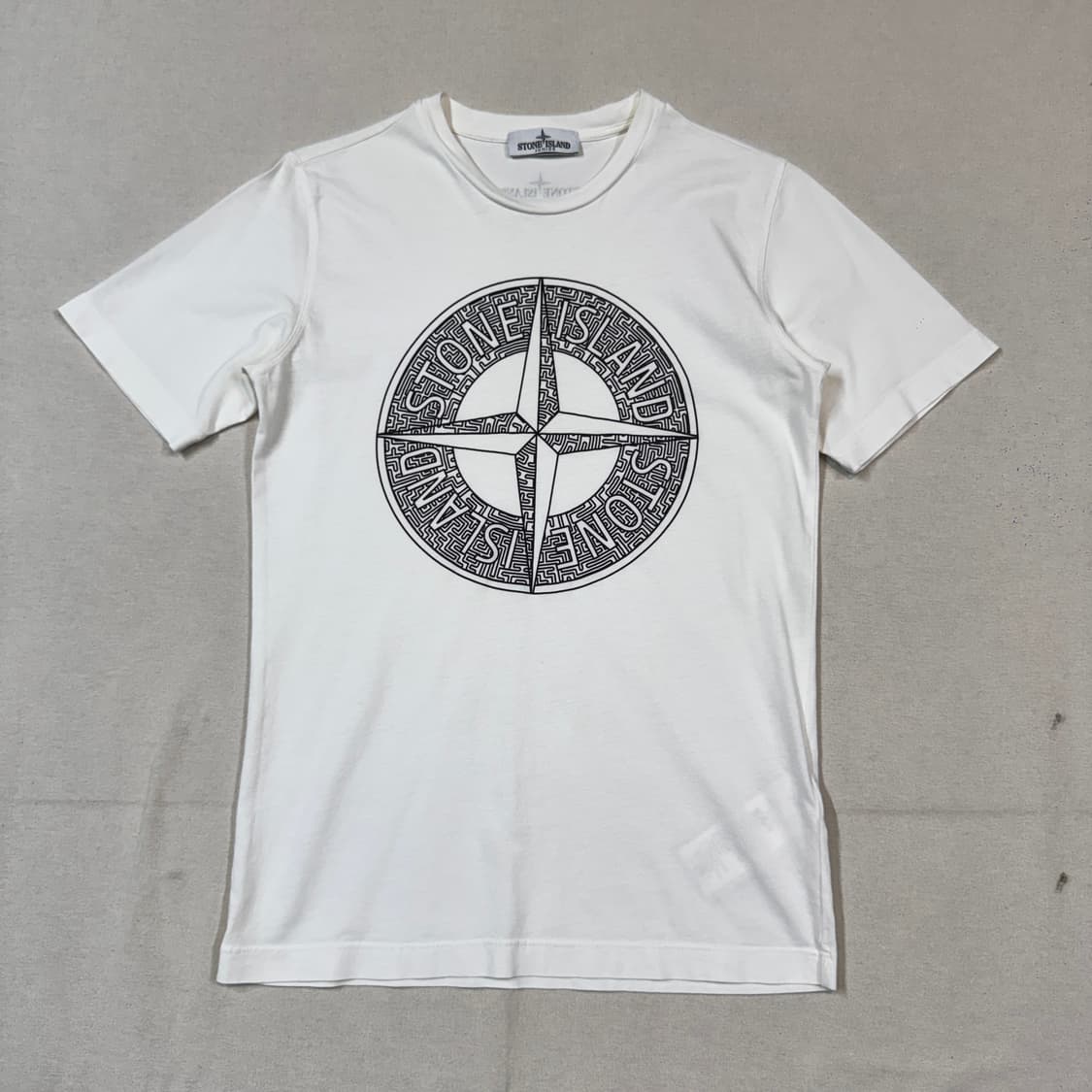 S) 스톤아일랜드 화이트 로고 반팔 티셔츠 주니어 상품이미지1