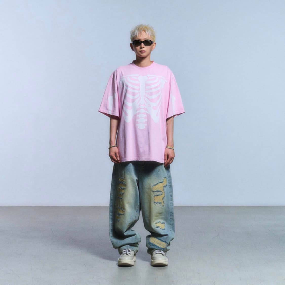 스키즘인듀싱 아카이브 데미지드 진스 블루 L 상품이미지2