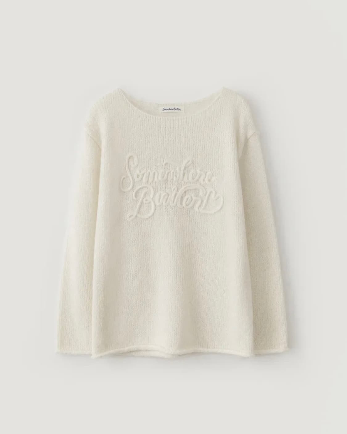 썸웨어버터 레터 모헤어 롱슬리브 니트 오프숄더 상품이미지1