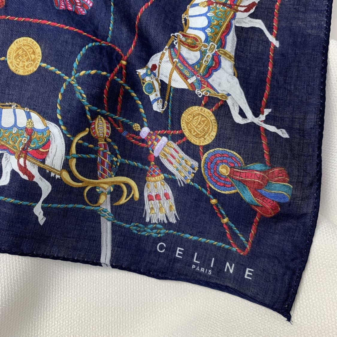[정품] Celine 셀린느 말 패턴 빈티지 쁘띠스카프 손수건 상품이미지2