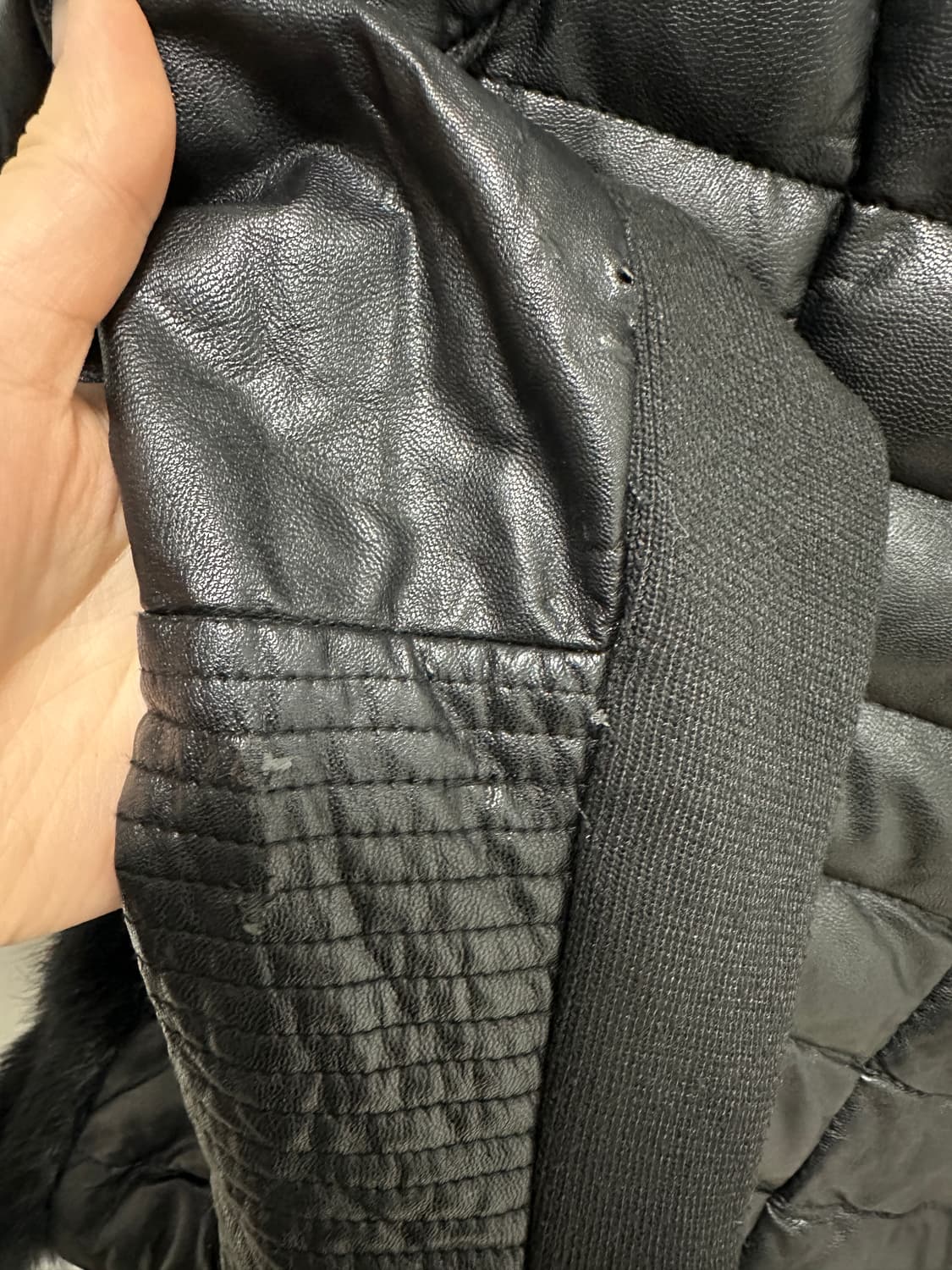 바이커 퍼 레더 자켓 상품이미지10