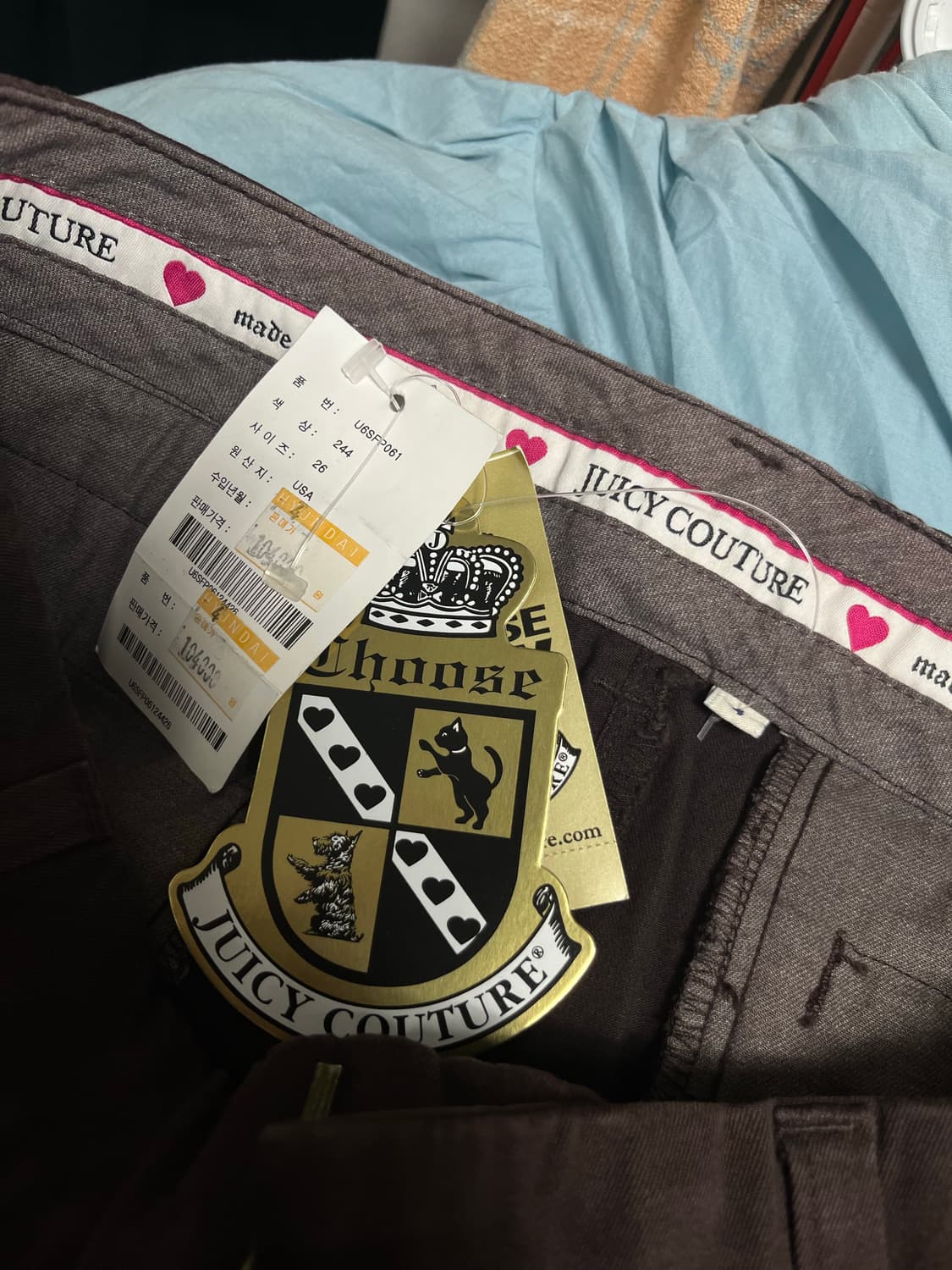 쥬시꾸뛰르 브라운 반바지/5부 면바지 26 상품이미지2