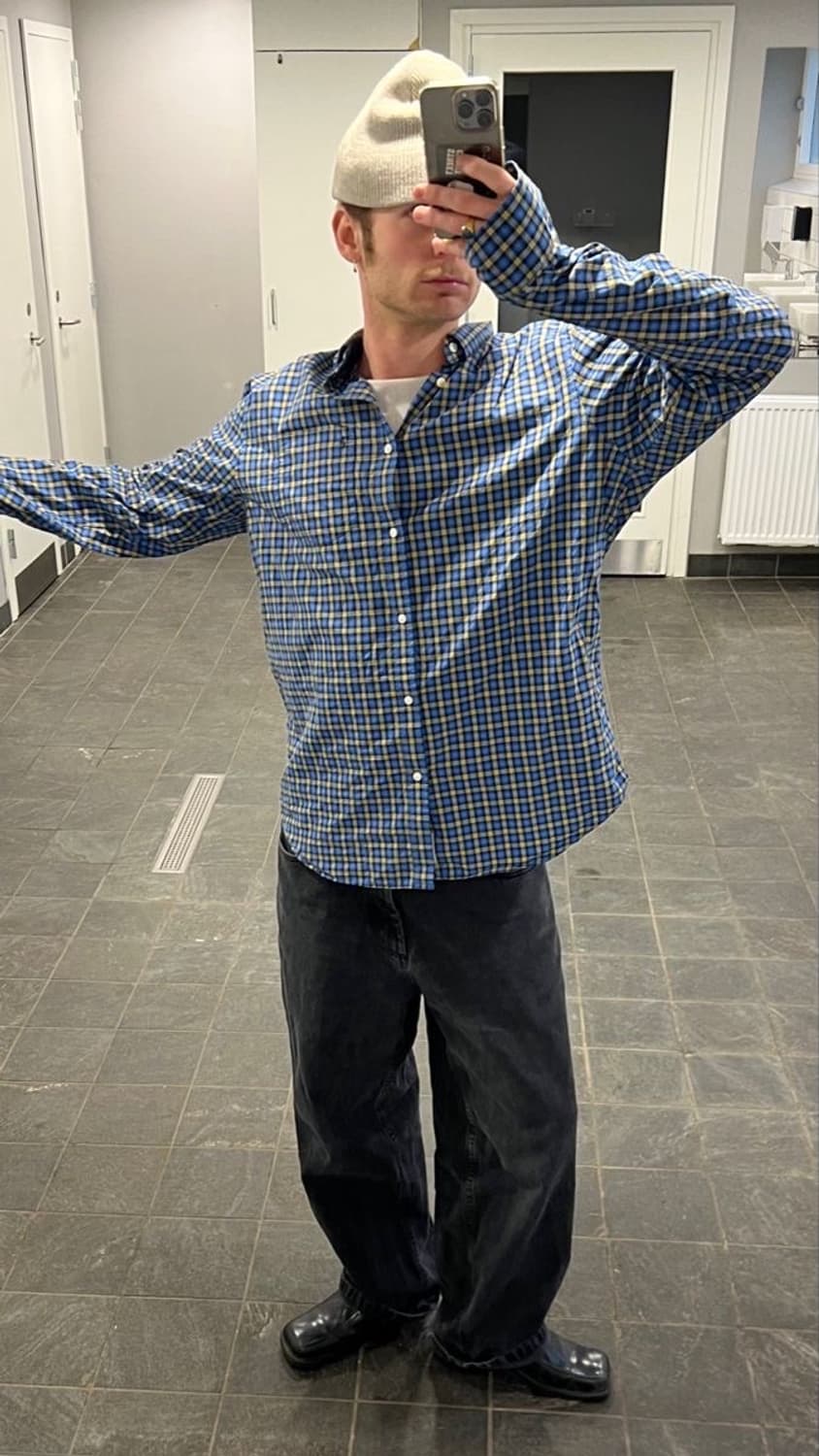  POLO 폴로 랄프로렌 그린 체크 셔츠 M (100) 상품이미지10