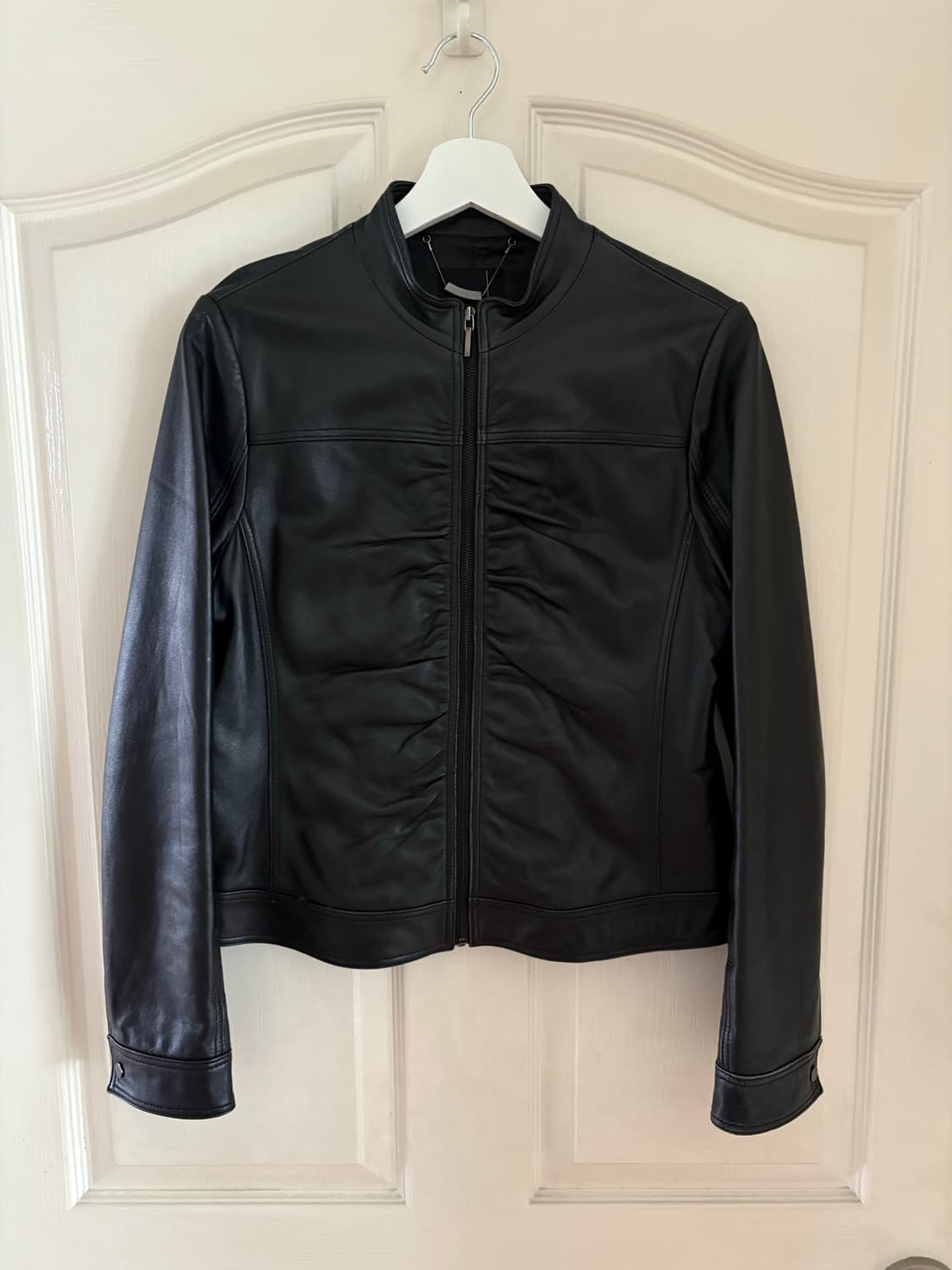 셔링 레더 자켓 상품이미지2