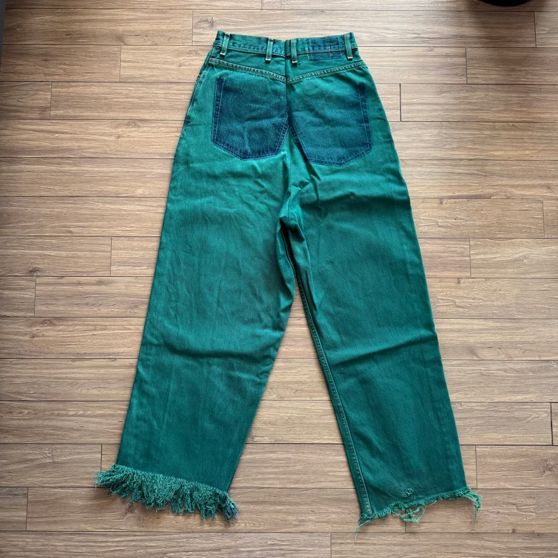 나나서카 - 그린 프린지 데님 상품이미지1