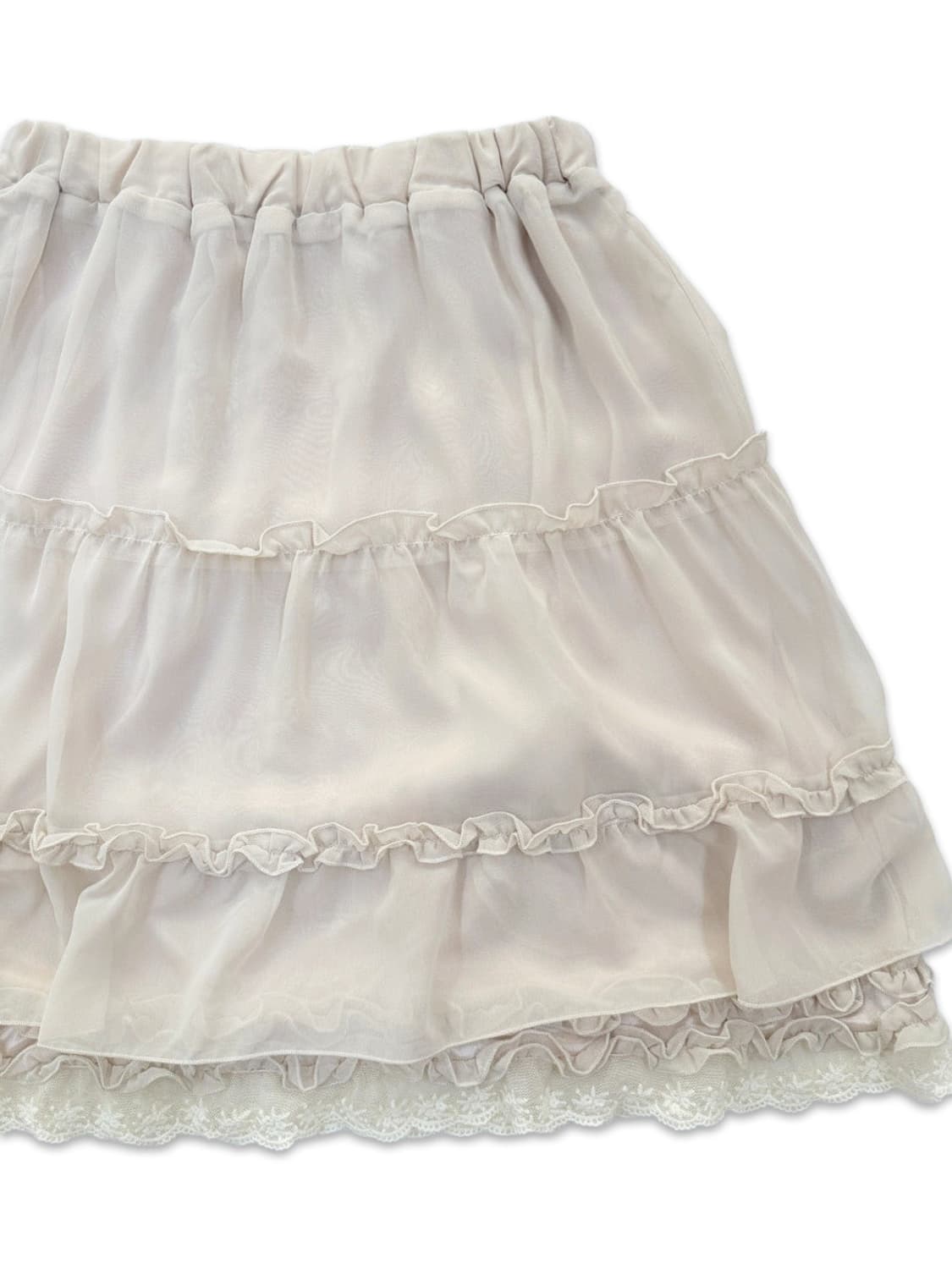 빈티지 Axes Femme 아이보리 프릴 미디 스커트 상품이미지2