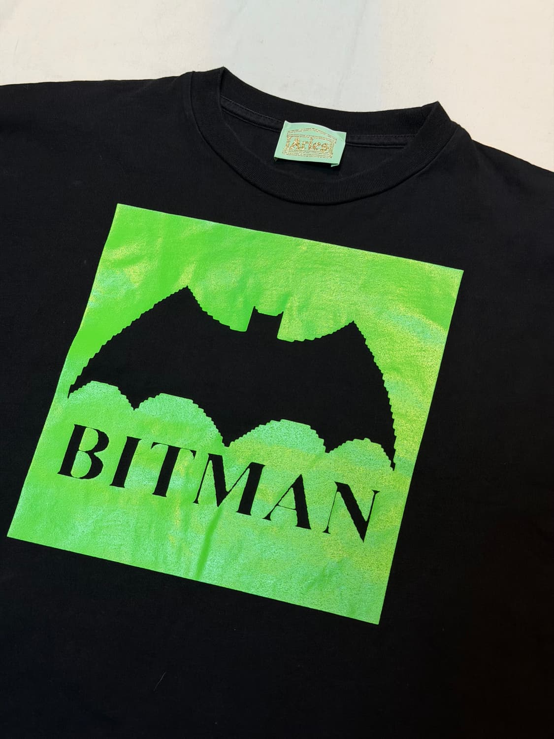 Aries 에리즈 비트맨 배트맨 패러디 반팔 티셔츠 블랙 상품이미지2