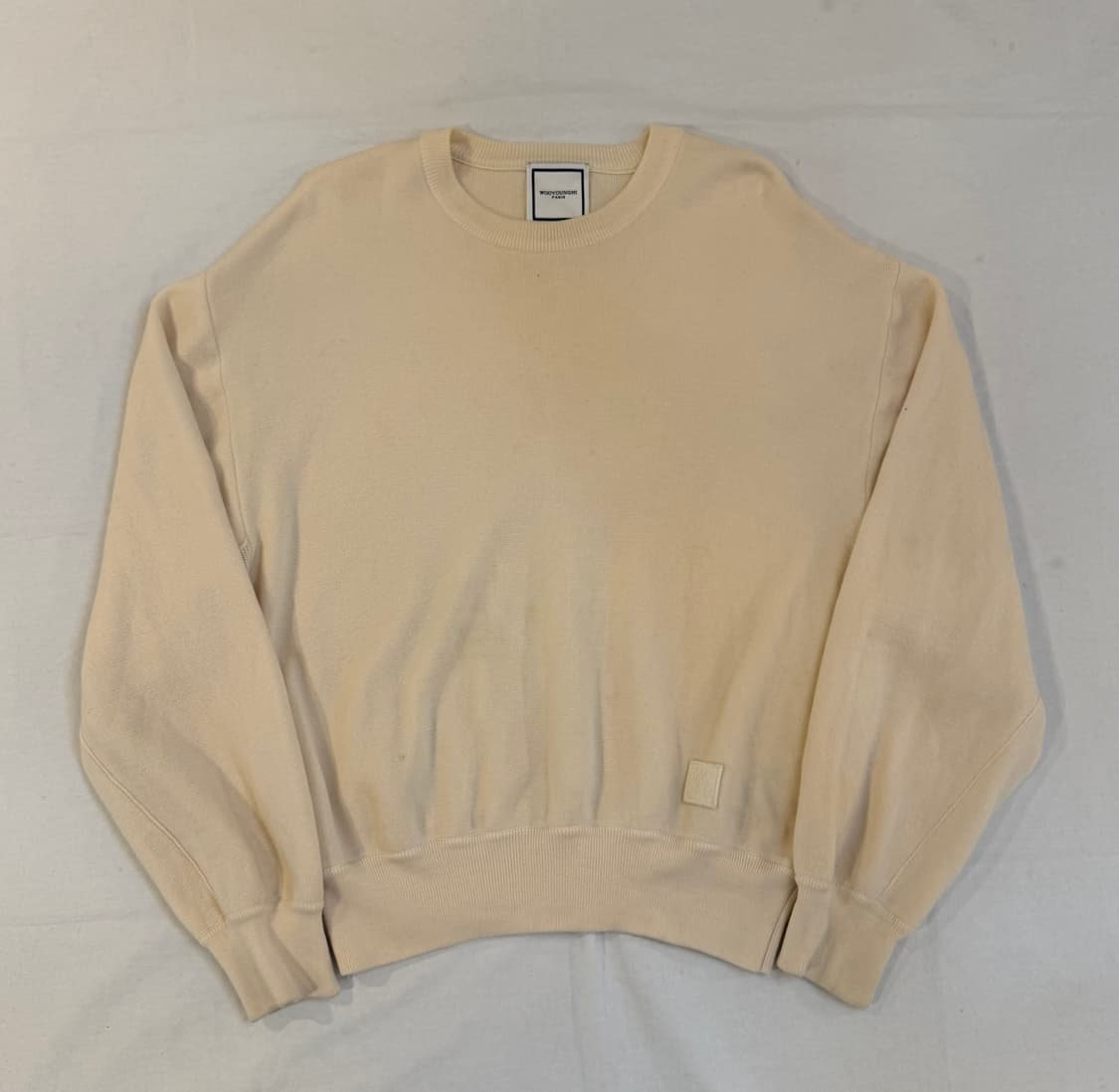 22시즌) 우영미 레더 패치 텍션지 울 니트 아이보리 상품이미지3