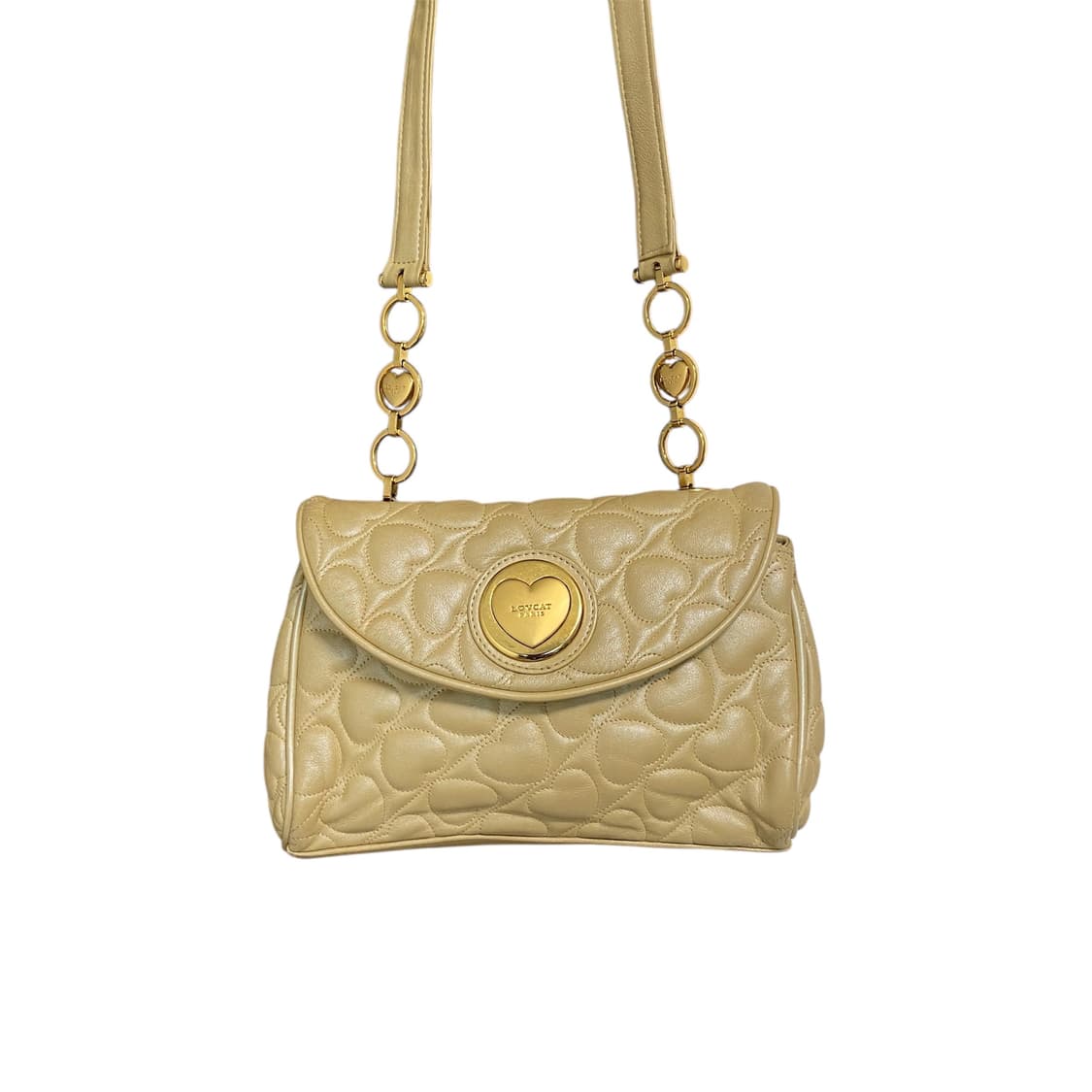 러브캣 하트 퀄팅 골드 미니 크로스백 상품이미지1