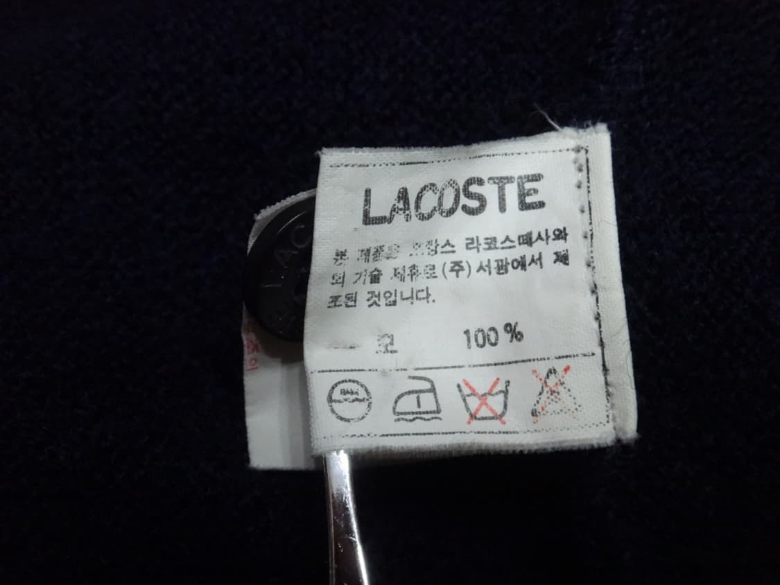 (XL/105) 라코스테 남성 브이넥 울 가디건 네이비 상품이미지5