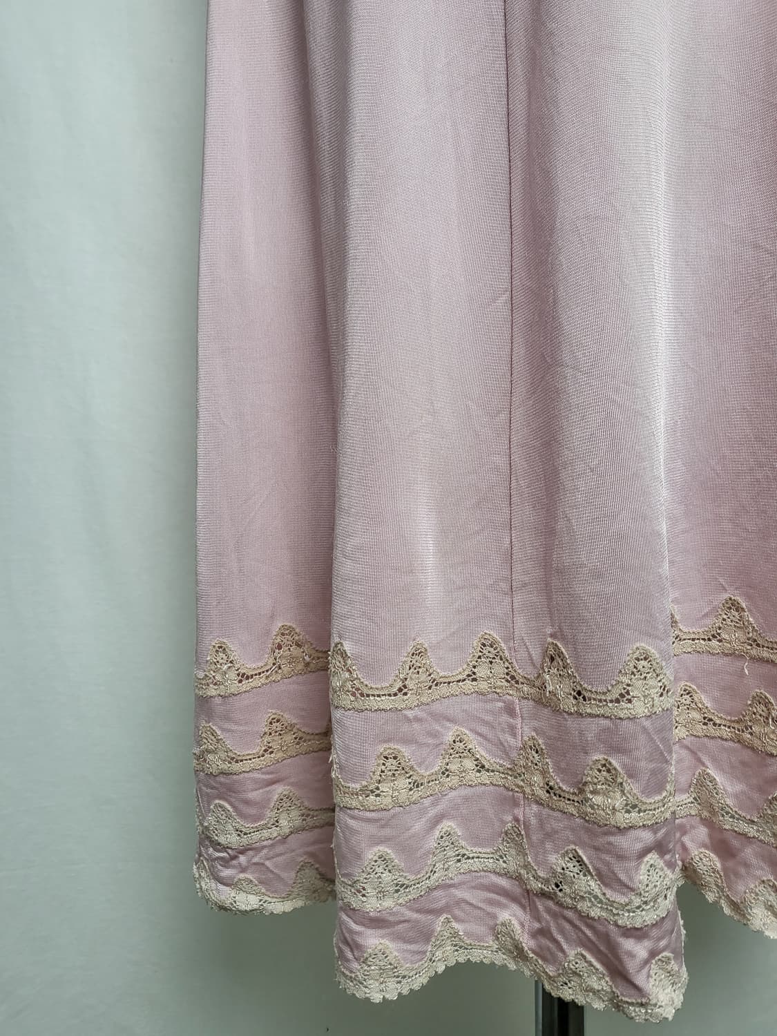 빈티지 베이비 핑크 레이스 슬립 스커트 상품이미지2