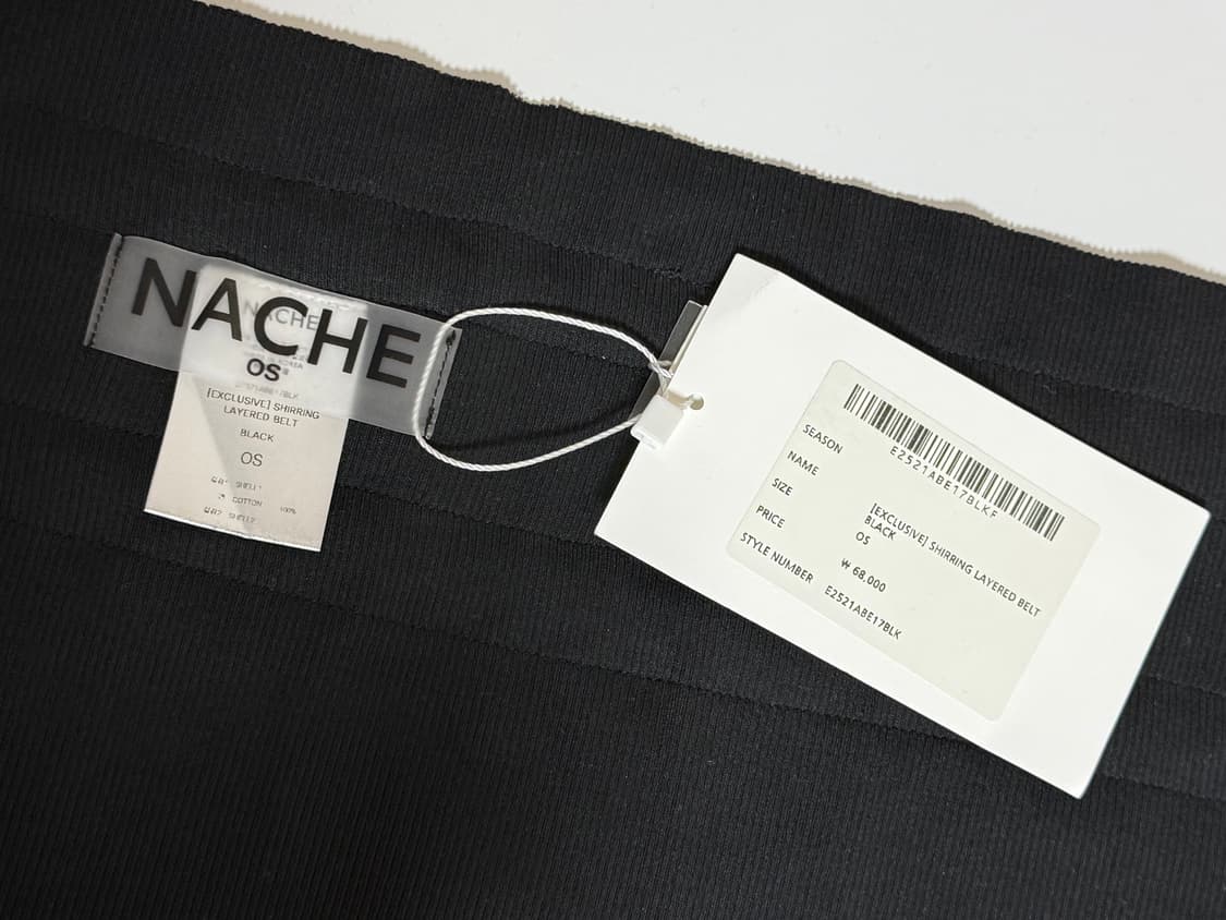 나체 nache SHIRRING LAYERED BELT BLACK 상품이미지4