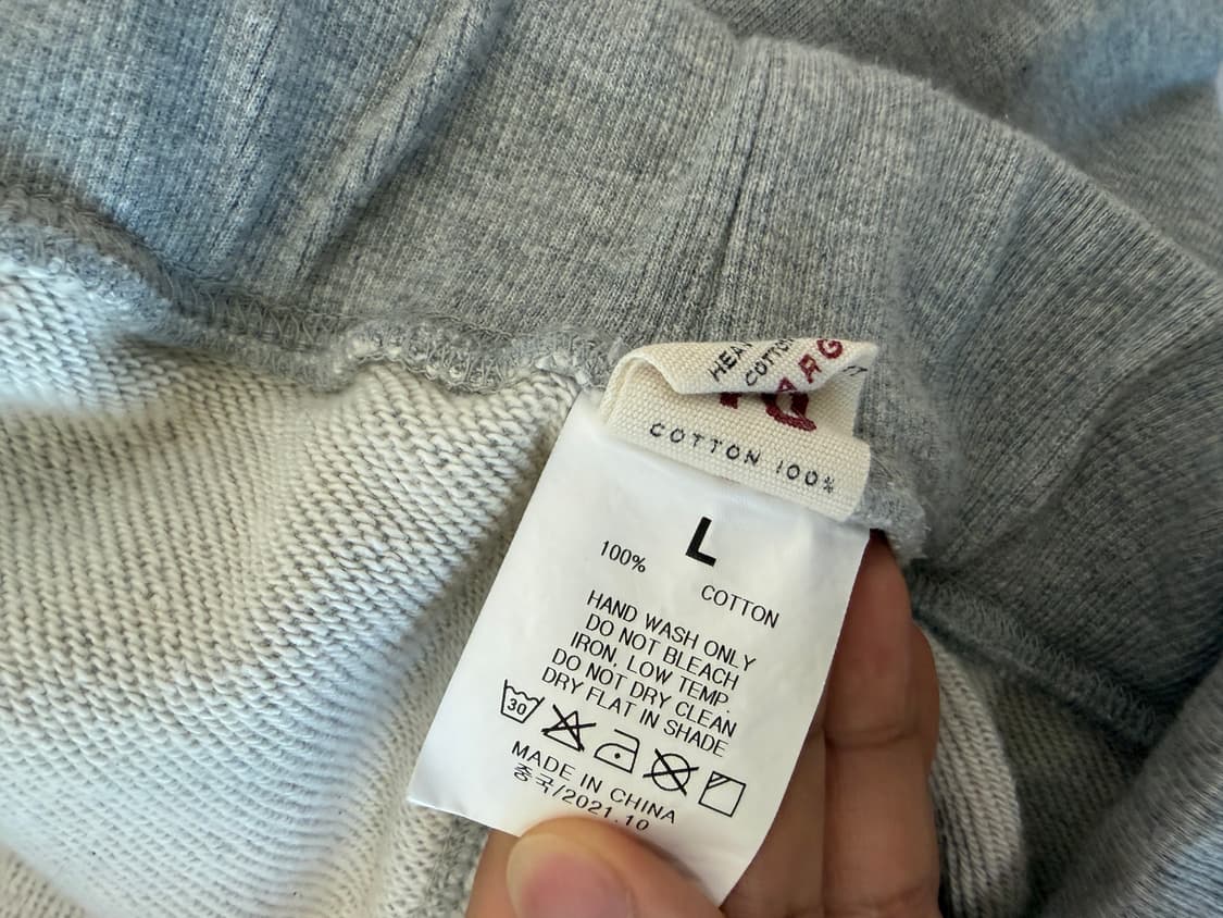 빅유니온 그레이 코튼 트레이닝 팬츠 L 상품이미지4