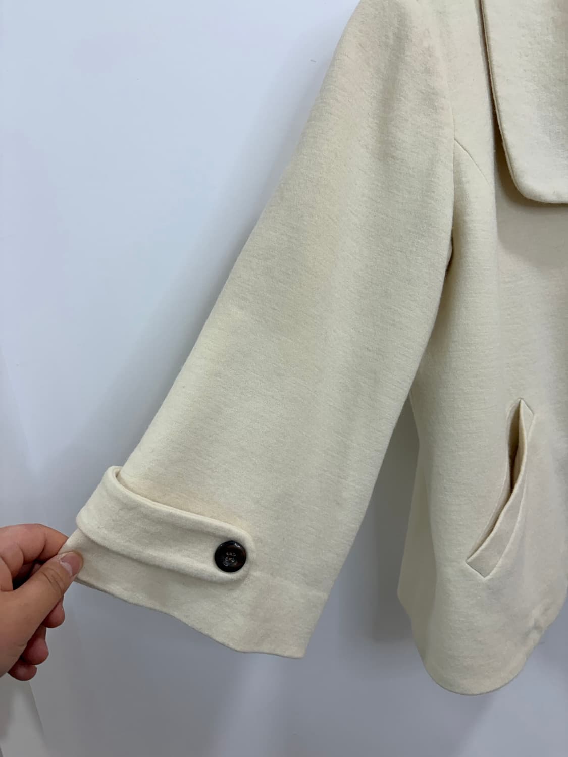 아이보리 단추 만두카라 자켓 숏코트 상품이미지7
