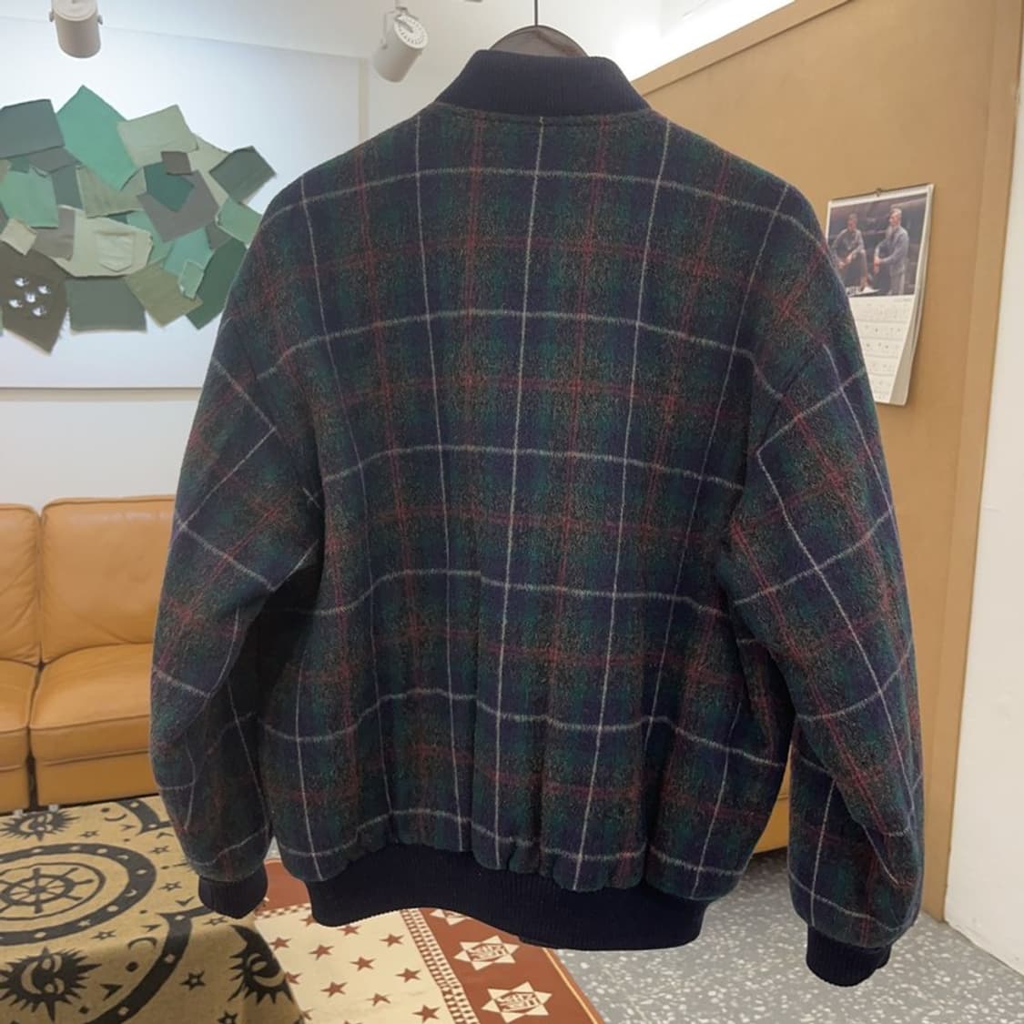 라코스테 서광 빈티지 체크패턴 울 블루종 자켓 105 C08616 상품이미지4