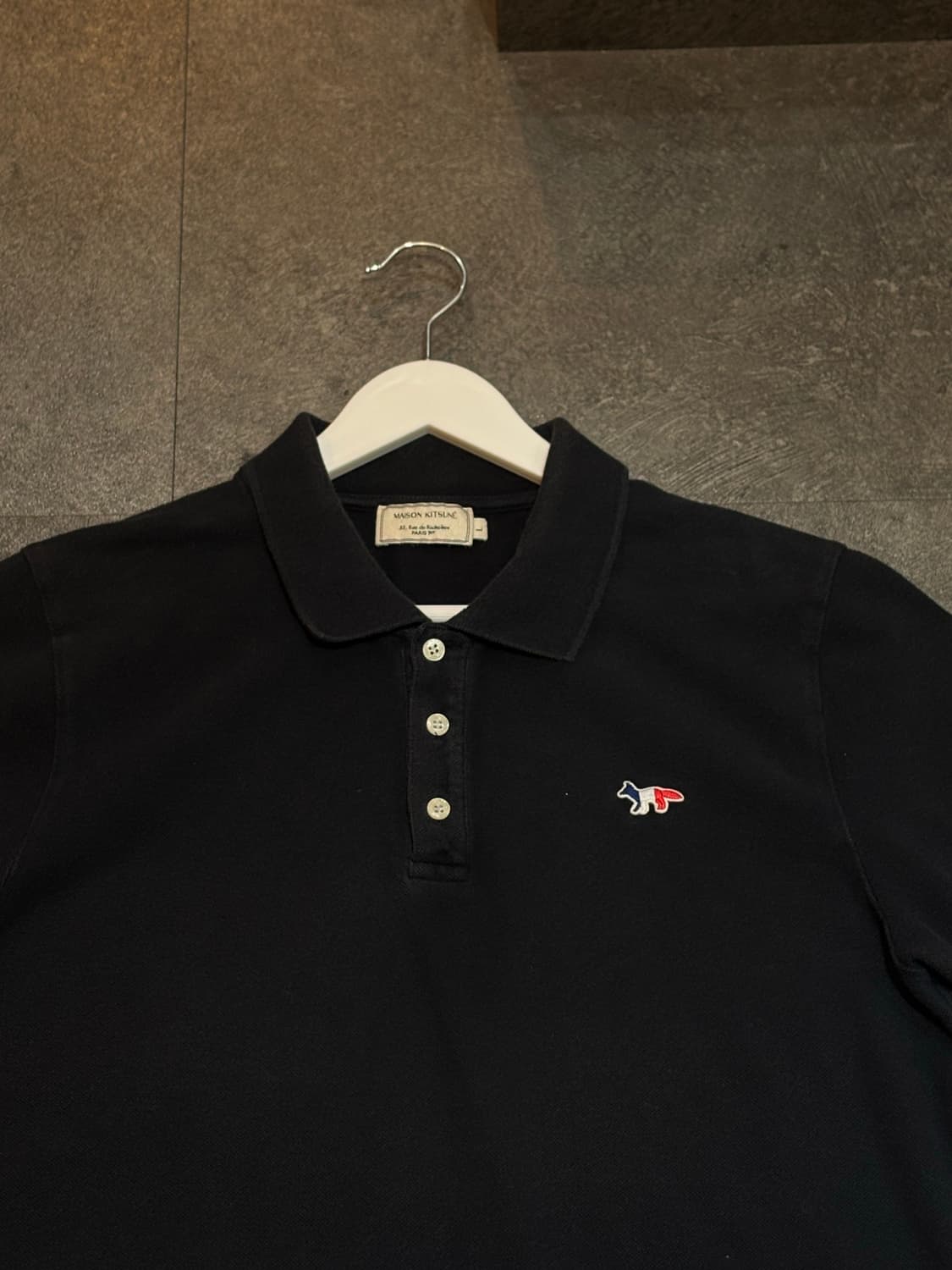 메종키츠네 반팔 카라티 티셔츠 블랙 L 상품이미지4