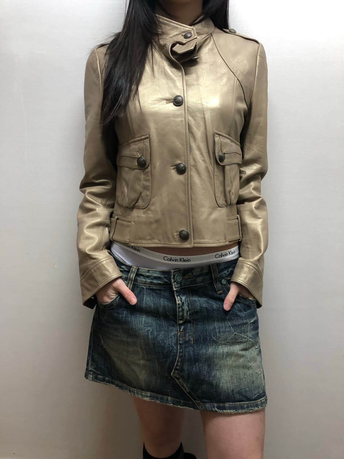 빈티지 골드 양가죽 자켓 상품이미지2