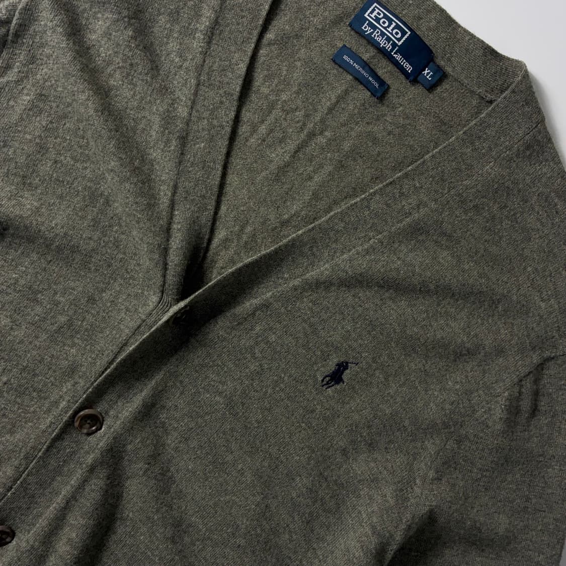 Polo  폴로 랄프로렌 자수 메리노울 그레이 브이넥 니트 가디건 상품이미지3