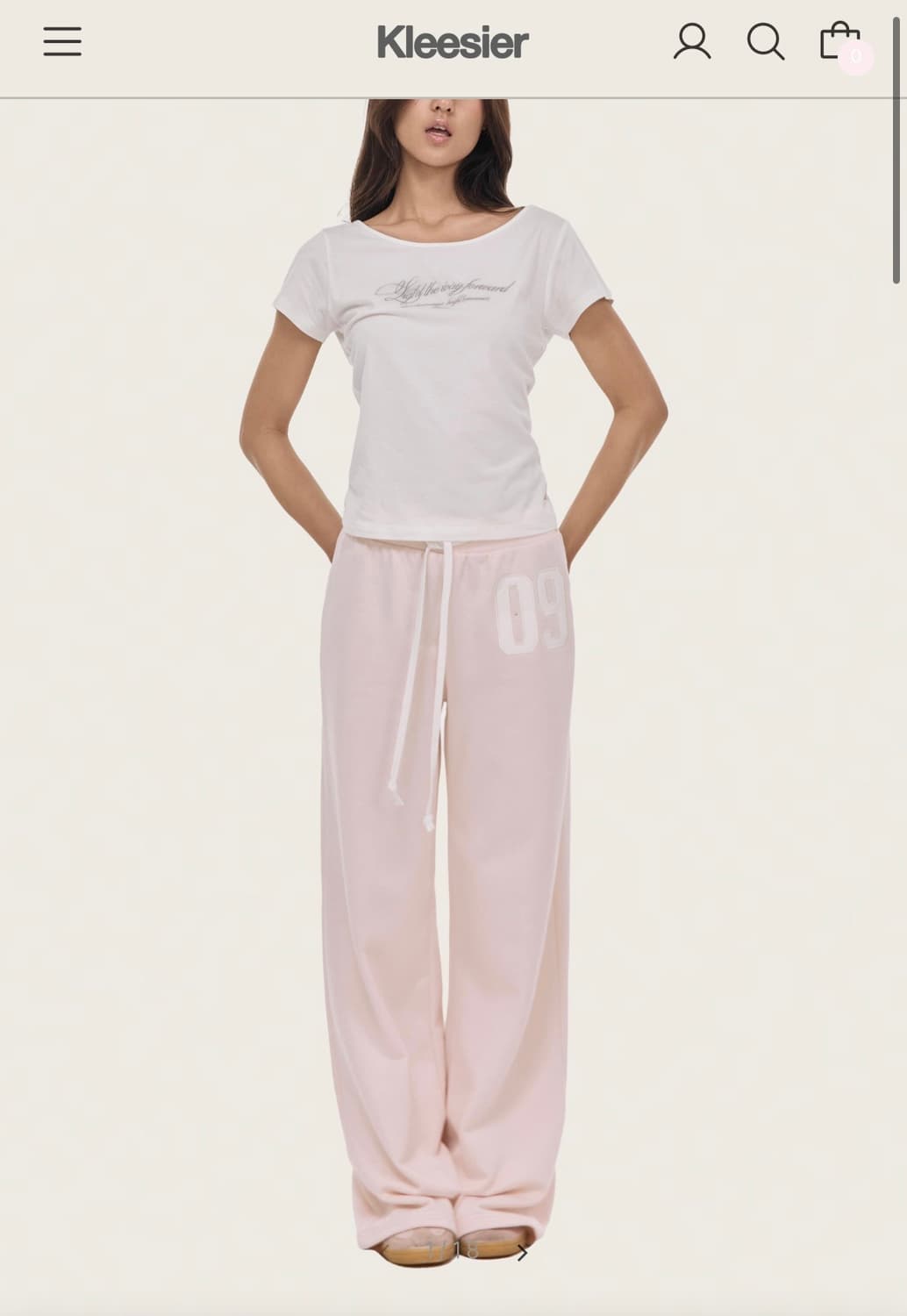 클리시어 09 넘버링 팬츠 핑크 상품이미지1