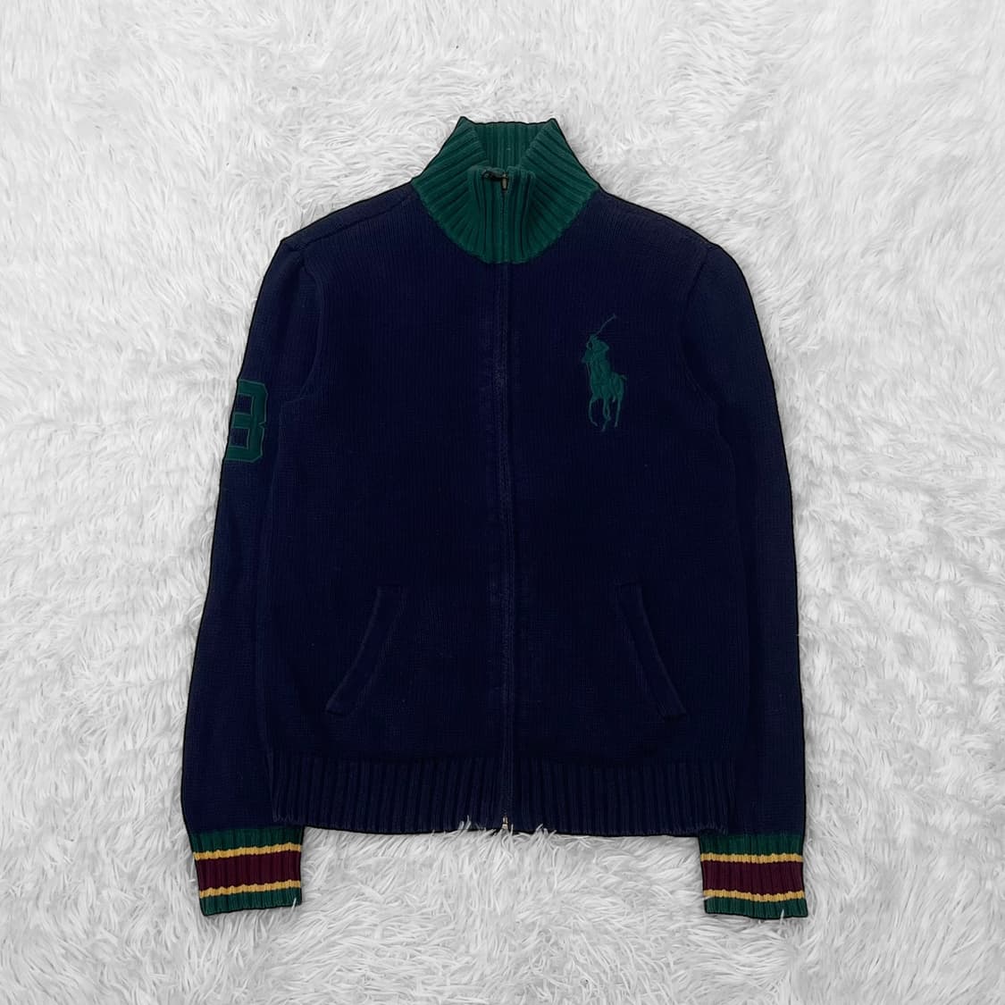 폴로 랄프로렌 빅포니 니트 집업 네이비 상품이미지2