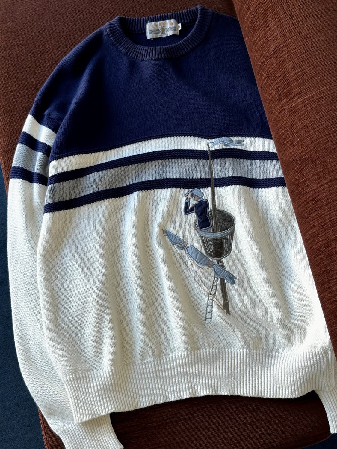 JPN made stitch design crew neck knit 상품이미지5
