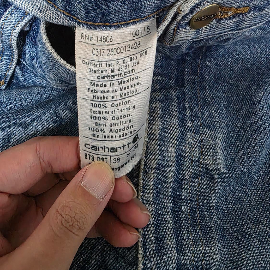 [38X34] 빈티지 칼하트 더블니 B73 DST 데님팬츠 B-5 상품이미지7