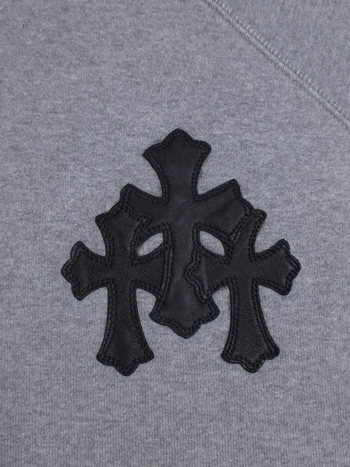 [XXL] 크롬하츠 레더패치 페이퍼잼 후드집업 그레이 상품이미지4