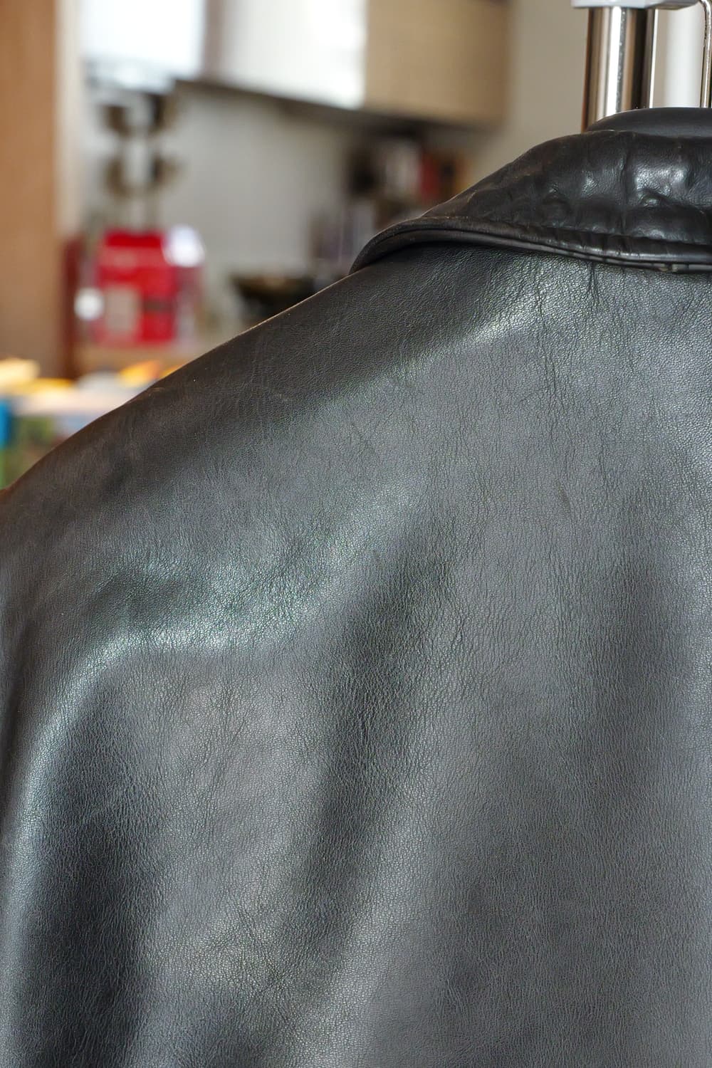 에어로레더 소가죽 자켓 블랙 하프벨트 38 상품이미지4