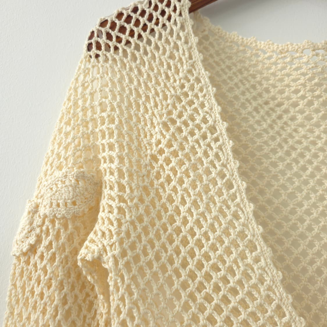 PACIFIC COAST 아이보리 크로셰 니트 가디건 상품이미지5