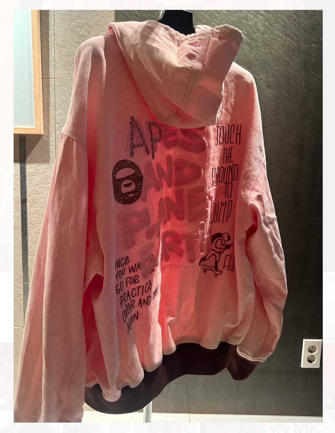 AAPE ZIP UP HOODIE JACKET 베이프 후디 자켓 핑크 상품이미지1