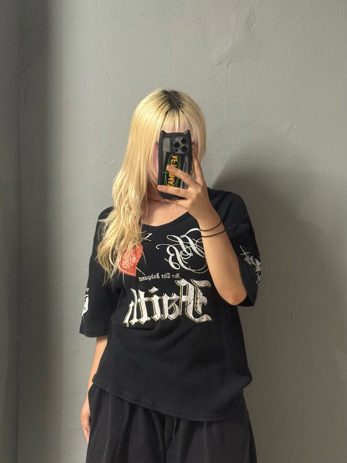 punk & y2k printing detail top 상품이미지5