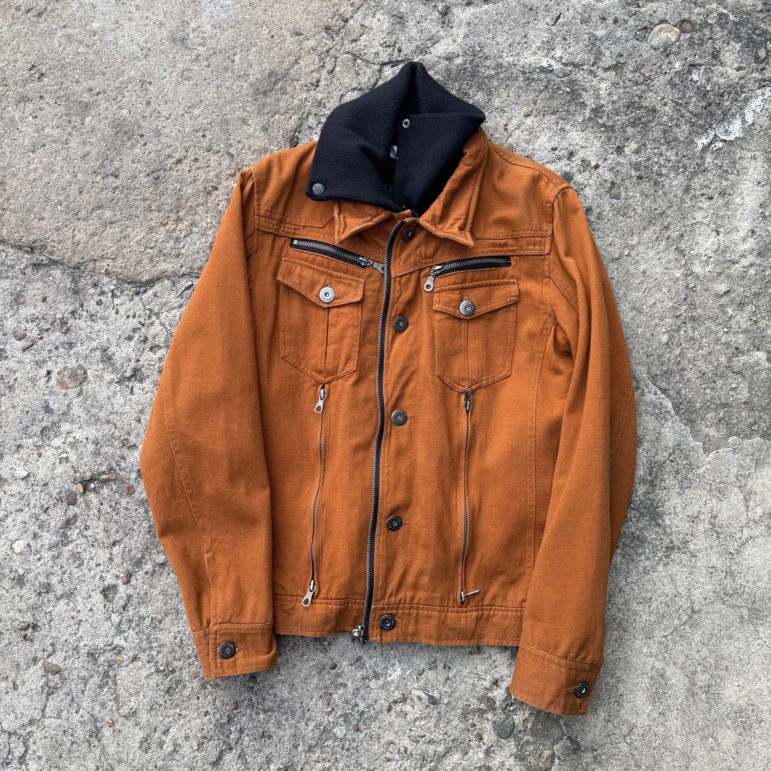 빈티지 다크 머스타드 레이어링 자켓 상품이미지5