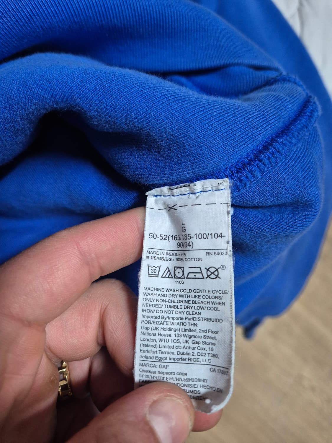 [L] 이지 갭 후드 블루 파랑색 yzy 칸예 상품이미지3