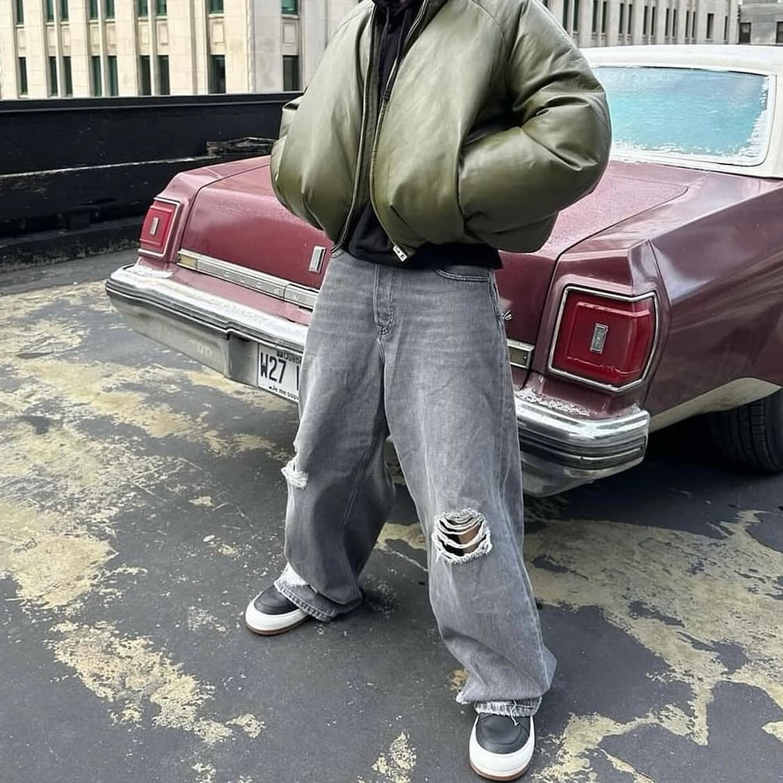 beautiful struggles 데미지 팬츠 그레이 상품이미지3