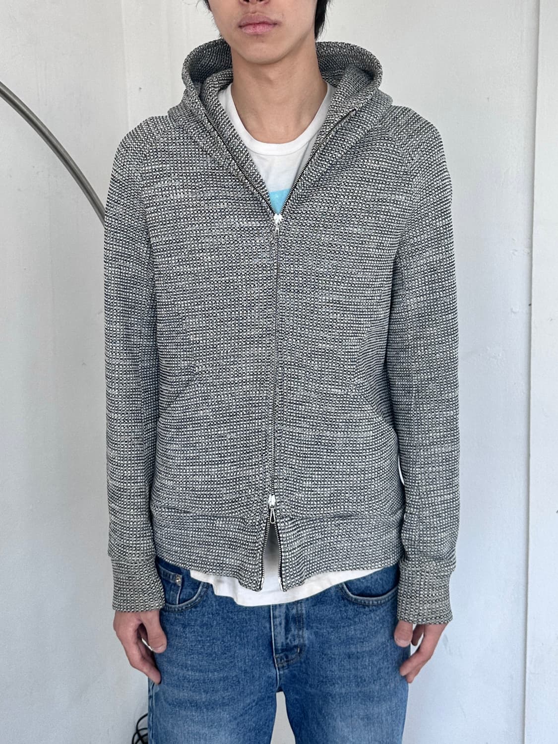 어태치먼트 와플 니트 후드 집업 상품이미지2