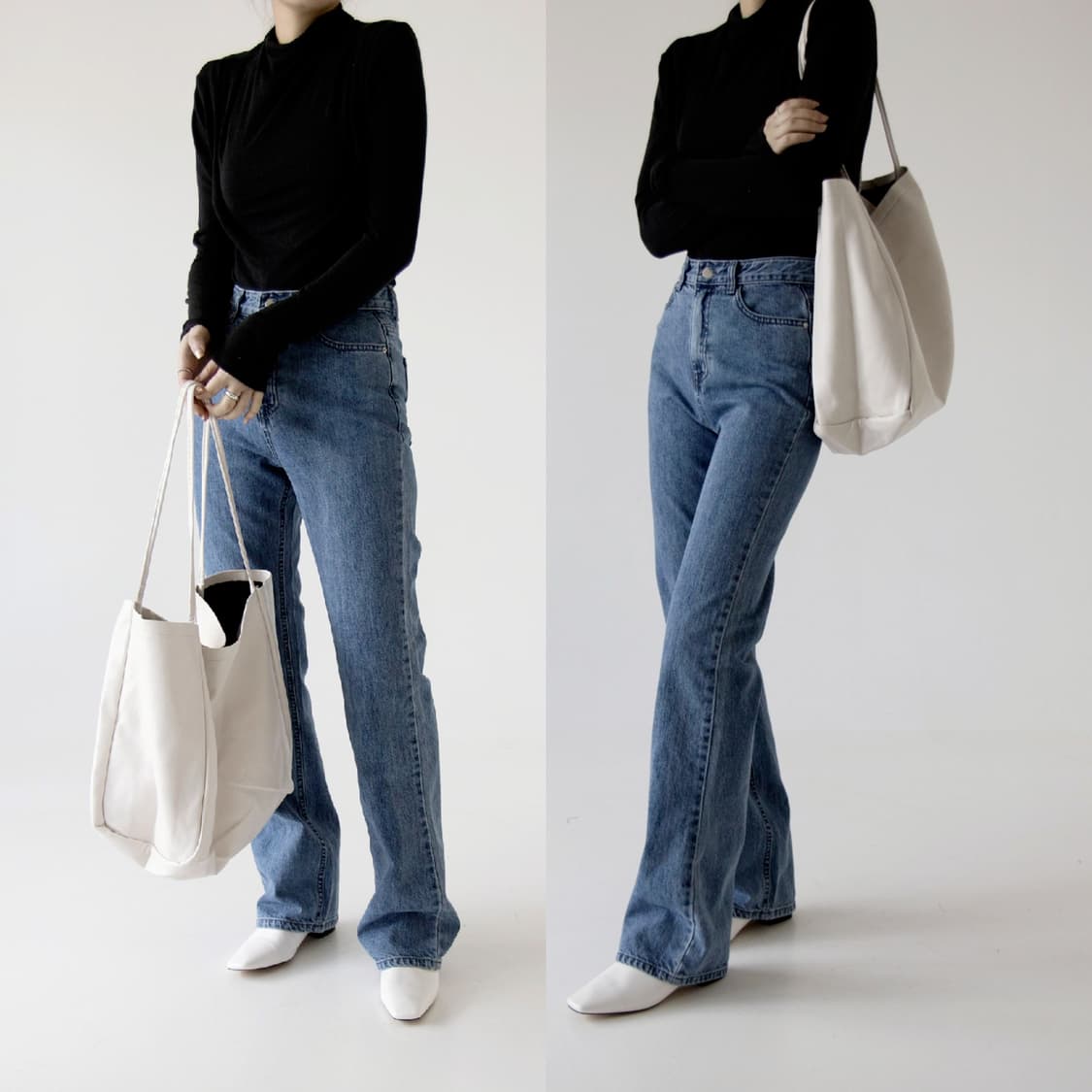 빅 숄더백 쇼퍼백 보부상 가방 심플 아이보리 데일리 빅백 상품이미지2