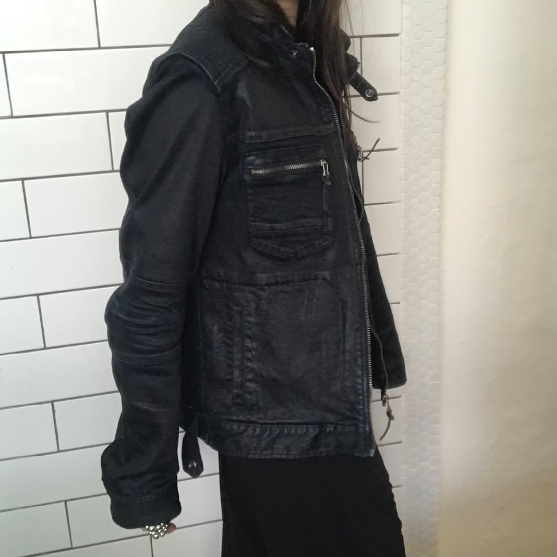 버커루 왁스 코팅 라이더 자켓 상품이미지4