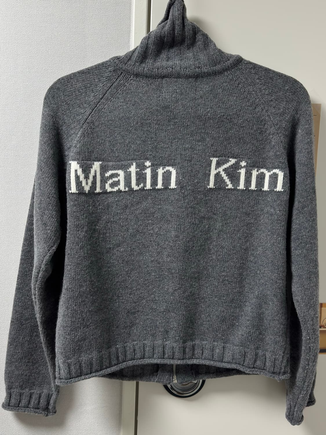 (W) 마뗑킴 니트집업 그레이 S사이즈 상품이미지4