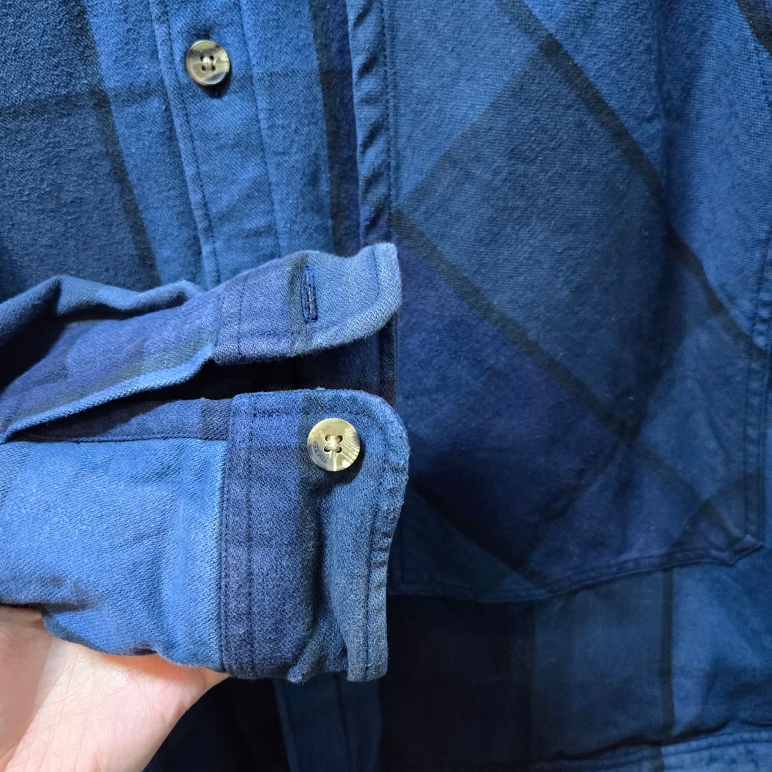 팀버랜드 블루 체크 누빔 도톰 자켓 XL 상품이미지6