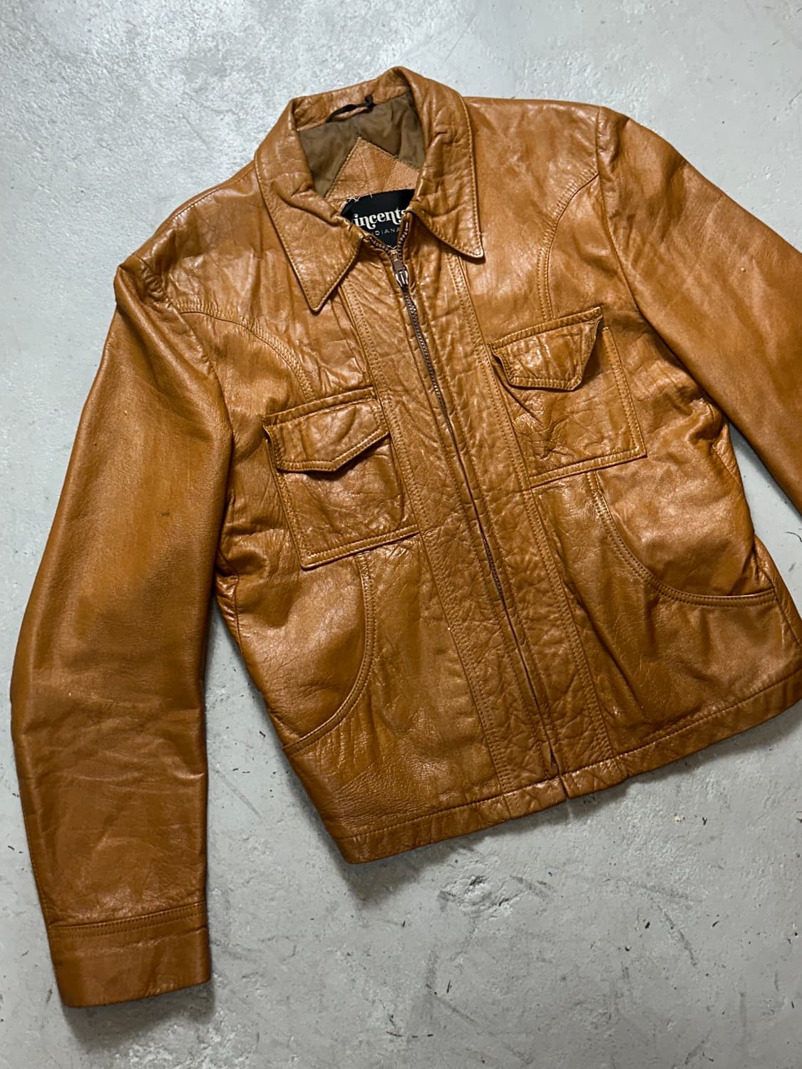 70's 빈티지 레더 웨스턴 자켓 빈티지 레더 자켓 상품이미지5